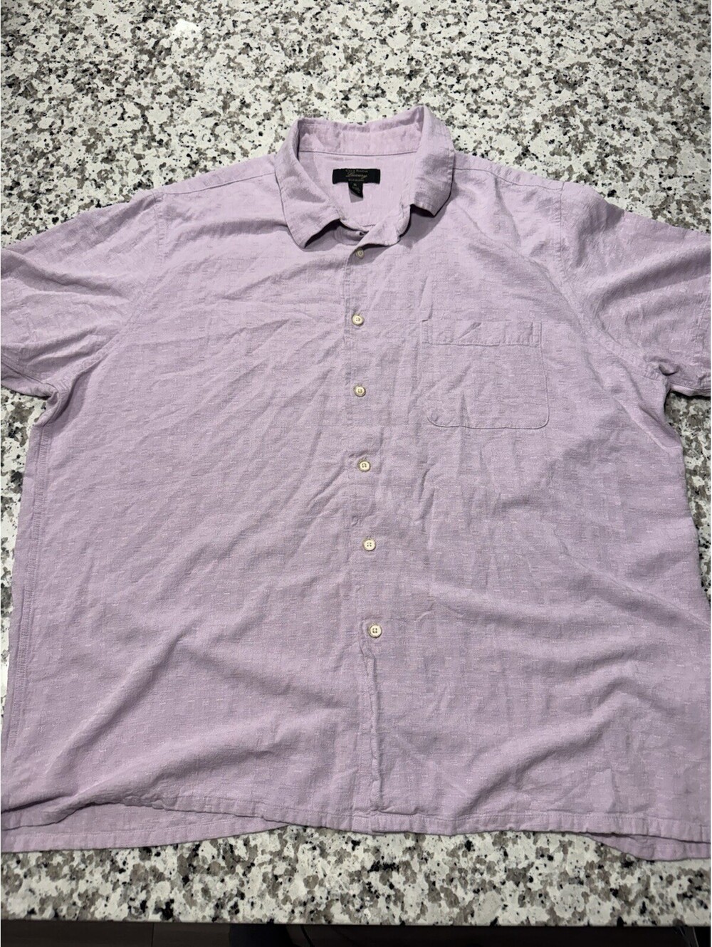 Club Room Luxury Silk Blend Shirt XL Mens Short Sleeve Button Up Purple